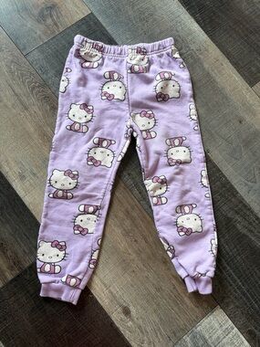 Hello Kitty Pink Fleece Sweatpants Joggers Girls Size 5/6 Sanrio